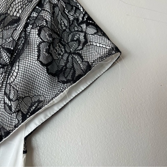 H&M Black and White Lace Details Sheath Workwear Zip Side Dress 12 - Picture 12 of 13